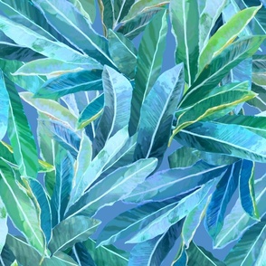 Hawaiian Ginger Leaves Tossed Blue 150L