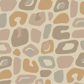 Wild Thing Abstract Leopard Spots Retro Animal Skin in Warm Soft Neutral Beige Gray Tan Brown on Sand - LARGE Scale - UnBlink Studio by Jackie Tahara