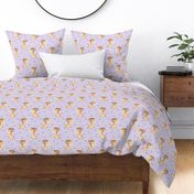 Baby Giraffe + Hearts – Girls Nursery Fabric, Lavender Stripe
