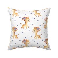 Baby Giraffe + Hearts – Girls Nursery Fabric