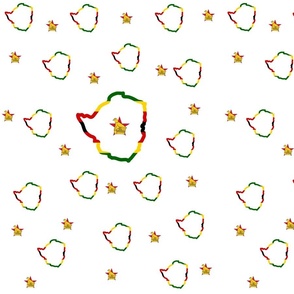 Map of Zimbabwe on White