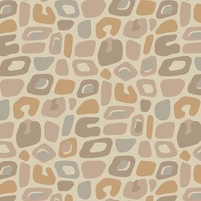 Wild Thing Abstract Leopard Spots Retro Animal Skin in Warm Soft Neutral Beige Gray Tan Brown on Sand - MEDIUM Scale - UnBlink Studio by Jackie Tahara