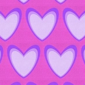 Linen heart pink purple
