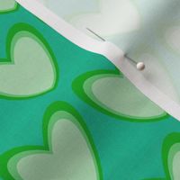 Linen textured heart greens