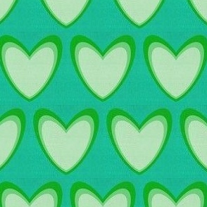 Linen textured heart greens