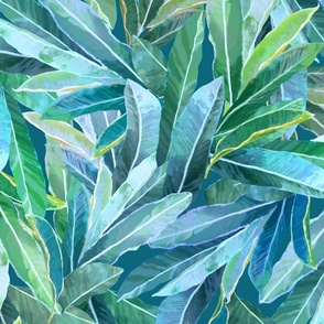 Hawaiian Ginger Leaves Tossed Teal 150L