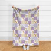 GiGi the Giraffe Patchwork Quilt – Nursery Girls Baby Blanket Bedding (lavender purple yellow) Quilt B