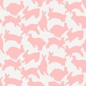 Hopping Easter Bunnies - Pastel Light Pink - Small - 3x3