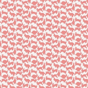 Hopping Easter Bunnies - Pastel Red -Small - 3x3