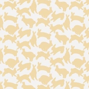 Hopping Easter Bunnies - Pastel Light Yellow Rabbits - Small - 3x3