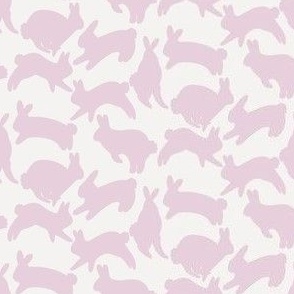 Hopping Easter Bunnies - Pastel Light Purple Rabbits - Small - 3x3