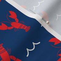 lobsters on blue background with waves MEDIUM