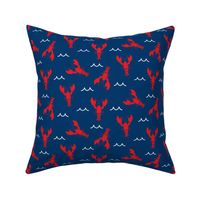 lobsters on blue background with waves MEDIUM