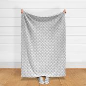 Smaller Scale Floral Damask Soft Grey on White