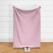 Smaller Scale Floral Damask White on Baby Pink