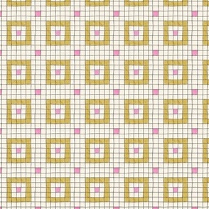 cafe tile in pink and yellow and white