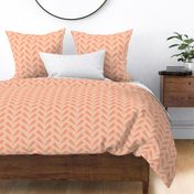 Herringbone Hearts (Peach) - Large