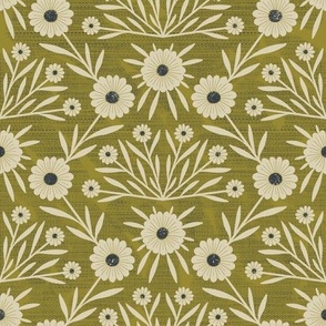 flora vine green and cream