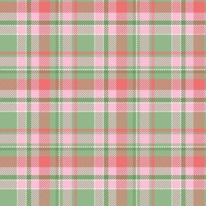 Green and Pink Check Plaid Small Scale 3in