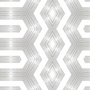 Gray Geometric Pinstripe Pattern On White