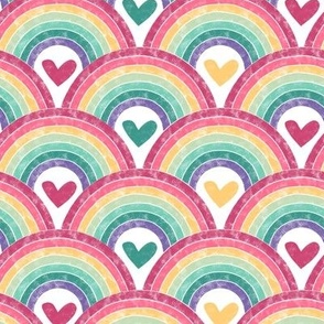 Retro Rainbow Hearts and Love by Angel Gerardo