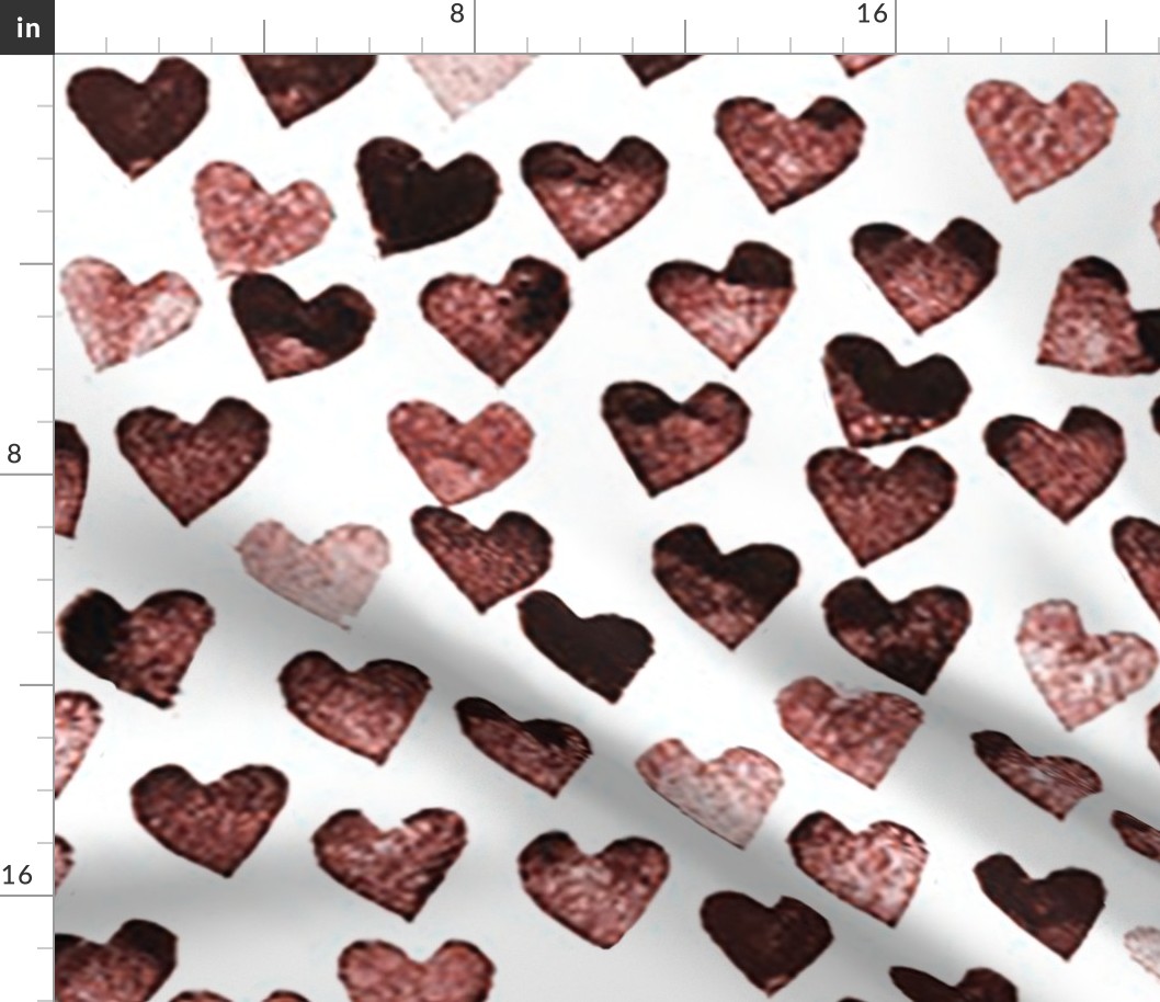 Craisy in love pattern - hearts block print - asymmetric hearts design - dark red hearts stamp copy 2