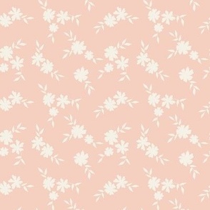 Flowers - scattered ditsy print in pink - small size