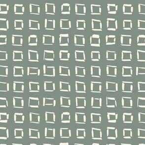 Small // Wonky Squares: Hand-Painted Geometric Boho Square - Grey 