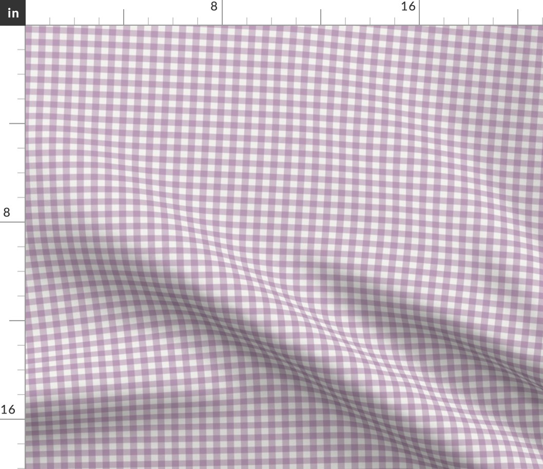 1/4" lilac check fabric - purple check design