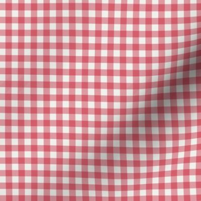 1/4" crimson check fabric - red check, floral check, gingham, picnic fabric