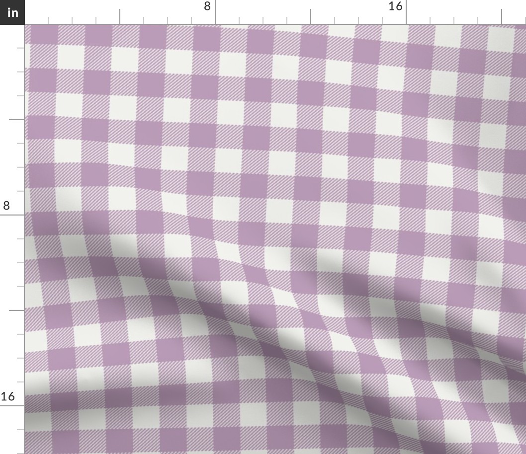 1" lilac check fabric - purple check design