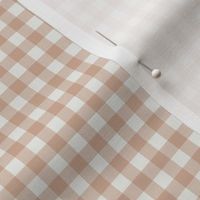 1/4" tan check fabric - neutral tan, boho earth tones muted check 