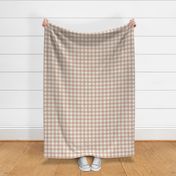 1" tan check fabric - neutral tan, boho earth tones muted check 