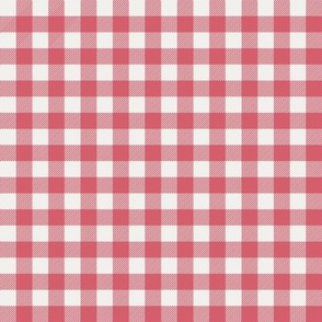 1/2" crimson check fabric - red check, floral check, gingham, picnic fabric