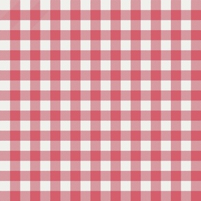 1" crimson check fabric - red check, floral check, gingham, picnic fabric