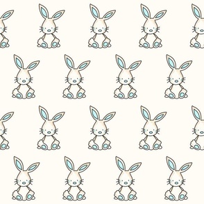 Large Scale Baby Bunnies on Antique White