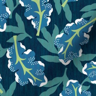 Jacobean Leaves - Blue