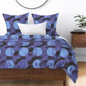 Tie Dye Moons in Night Sky | Blue | X-Large