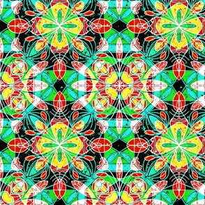 Bold colourful geometric boho mandala