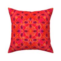 Pretty Red and pink geometric boho mandala.