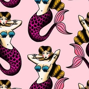 Mermaid Pin-Up: Pink