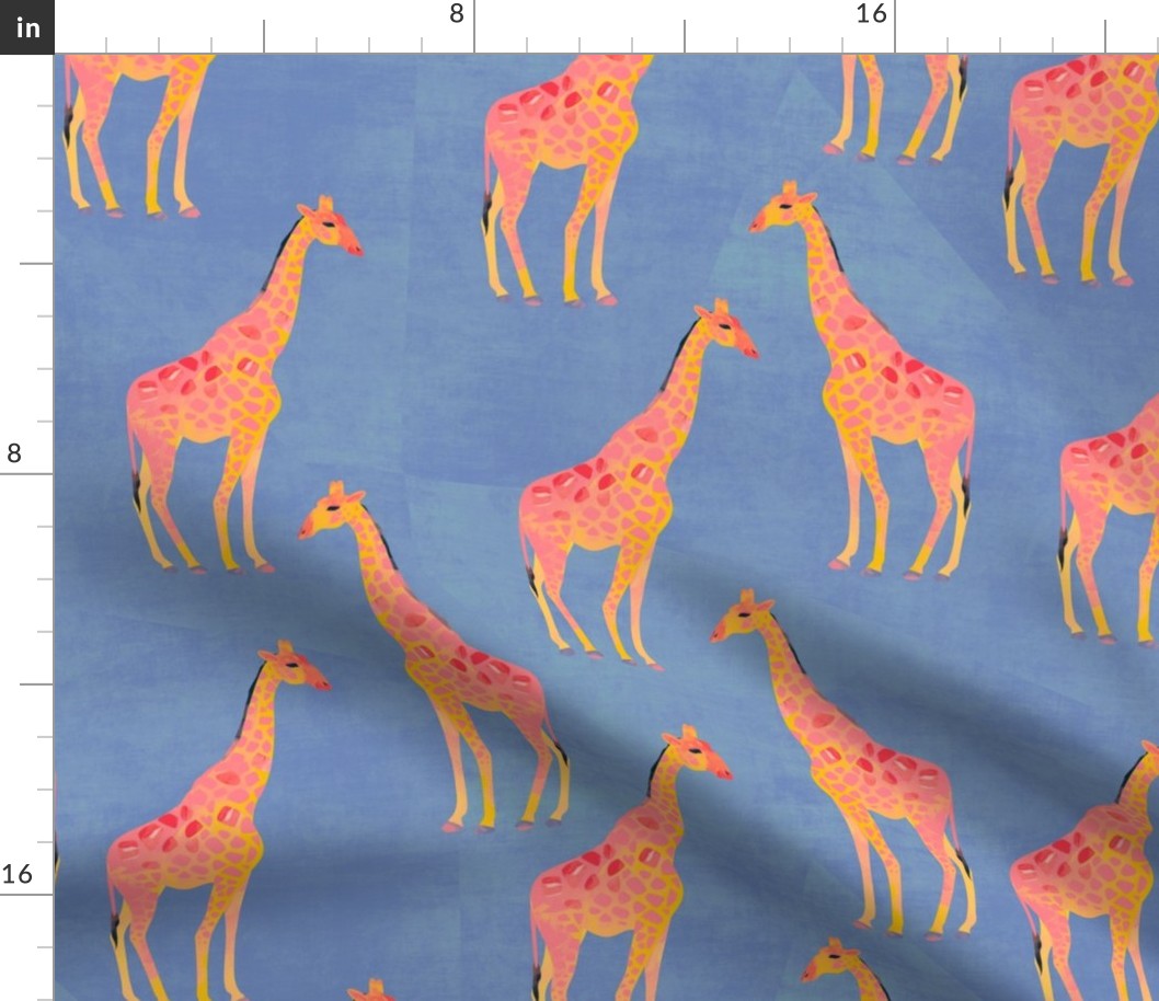 Giraffe on blue