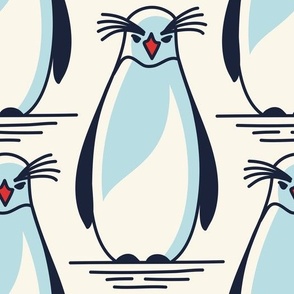 2694 A Large - hand drawn penguins