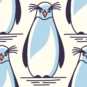 2694 D Large - hand drawn penguins