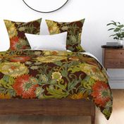 LARGE GARDEN FRESCO CLASSIC IN BROWN - Willam Morris Style