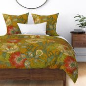 LARGE GARDEN FRESCO CLASSIC IN MUSTARD- Willam Morris Style