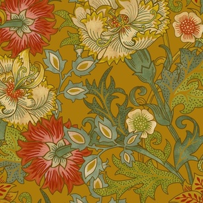 GARDEN FRESCO CLASSIC IN MUSTARD - Willam Morris Style