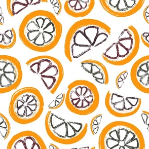 Orange Slices On A White Background