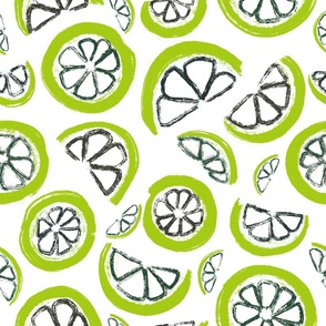 Lime slices On A White Background
