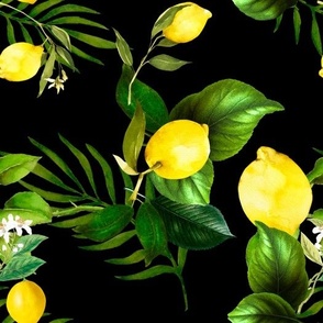 Watercolor Lemons,Mediterranean art,summer 